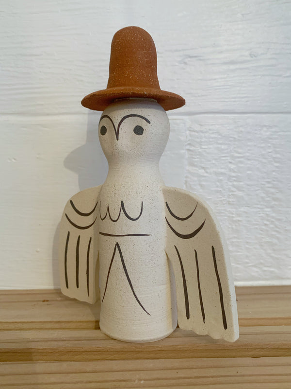 White Owl Protector with brown hat