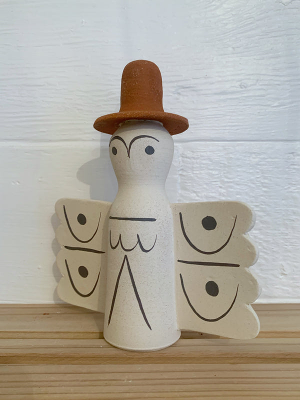 White Owl Protector with brown hat