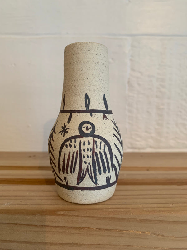 Small nature vase w/ owl