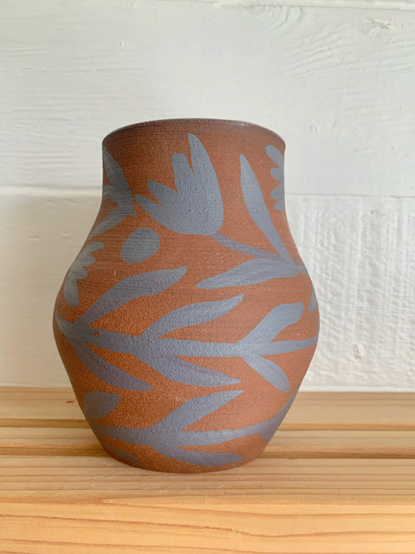 Brown and iron oxide vase