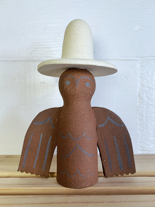 Small Brown Owl Protector with white hat