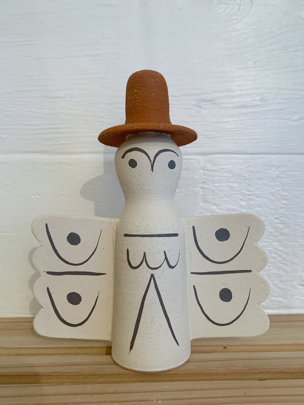 White Owl Protector with brown hat