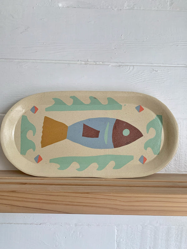 Color clay fish platter