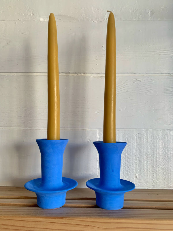 One tier taller  Electric Blue candle stick holders