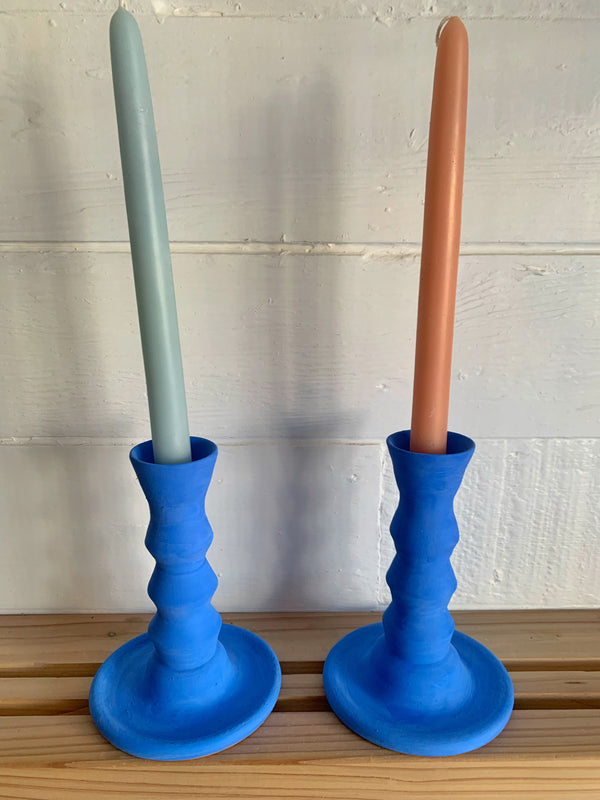 Electric Blue candle stick holders