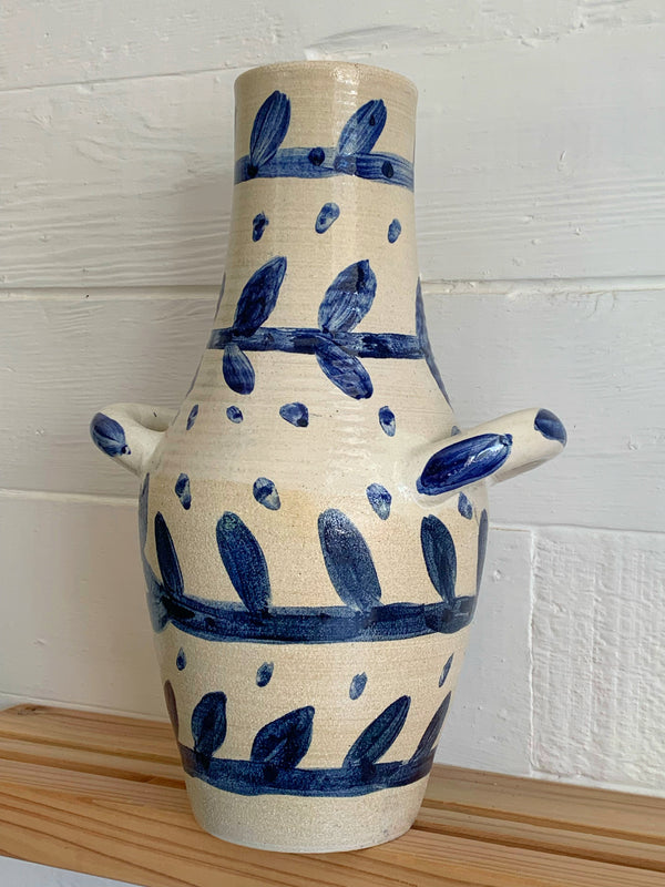 Large blue & jug vase